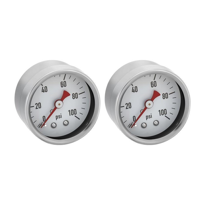 Solimeta 0-100 Psi Low Pessure Gauge 1.5" Dial Size, 1/8" NPT Thread, Stainless Steel Case & Copper Internals - for ATV Tires, Steam Boilers, Air Compressors, HVAC Systems, 2-Pack - Image 1